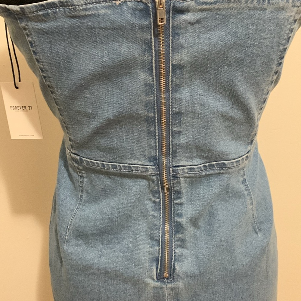 NEW Strapless Denim Maxi Dress - Picture 8 of 11